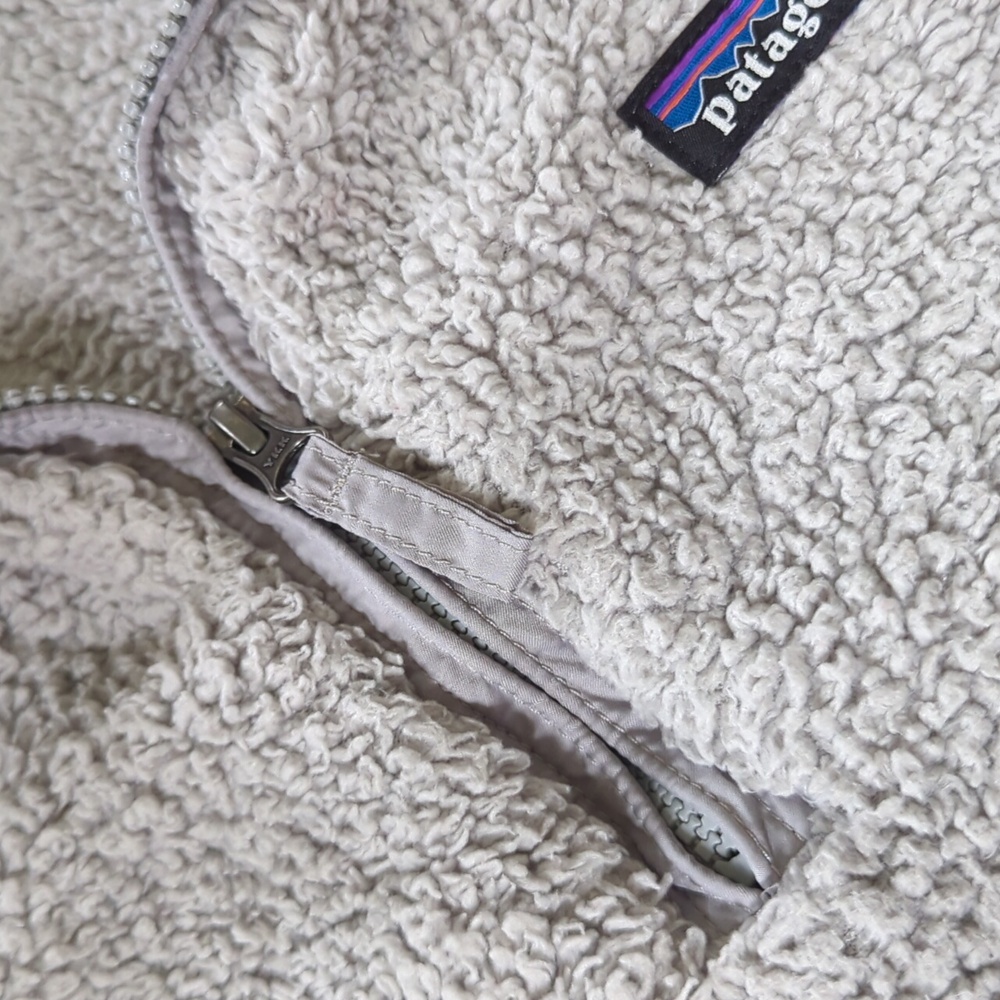 PATAGONIA I Los Gatos Light Grey Soft Fleece Sherpa 1/4 Zip Pullover Top, L - Picture 9 of 15